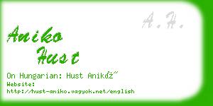 aniko hust business card